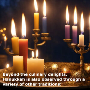 Beyond the culinary delights Hanukkah is also observed through a variety of other traditions